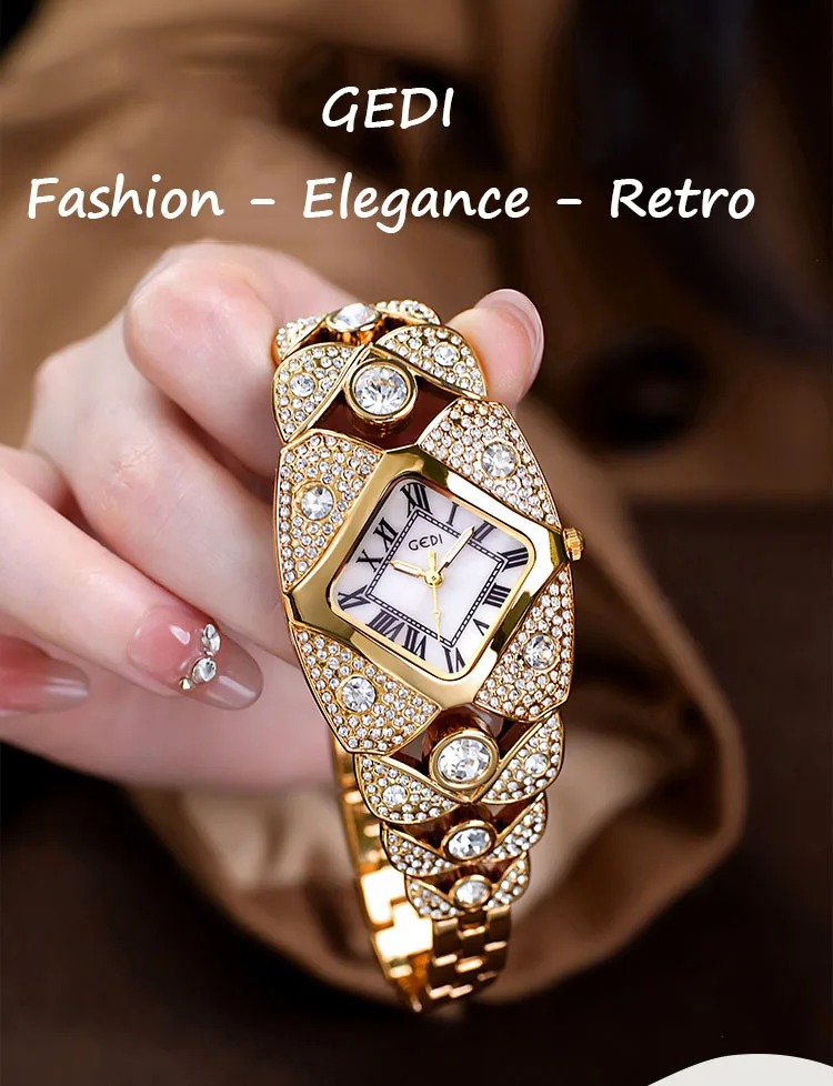 Gedi Brand Diamond Luxury Wristwatch Elegant Female Gift Ladies Watches