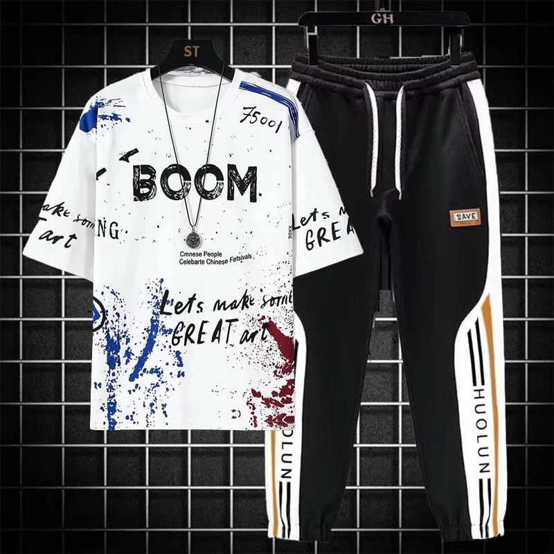 Drop Shoulder Mash T-Shirt and Trouser (18069)