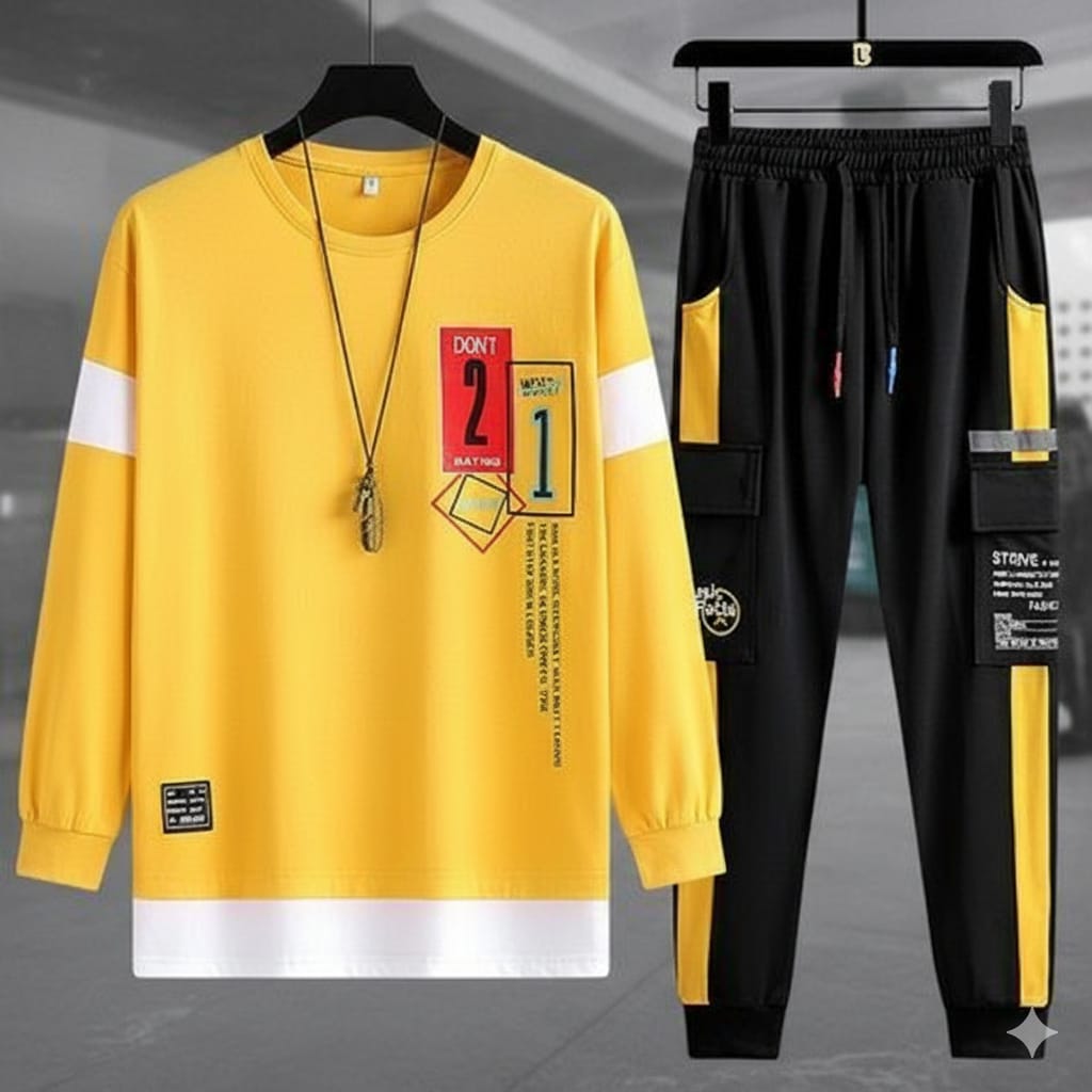 Full Sleeve Tshirt and Trouser Set (25876)