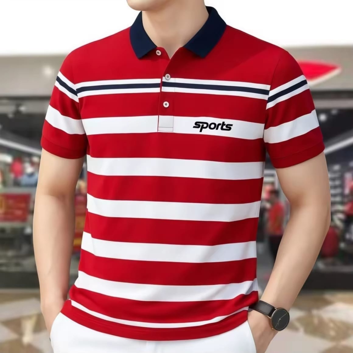 Striped Premium Polo Shirt(31979)