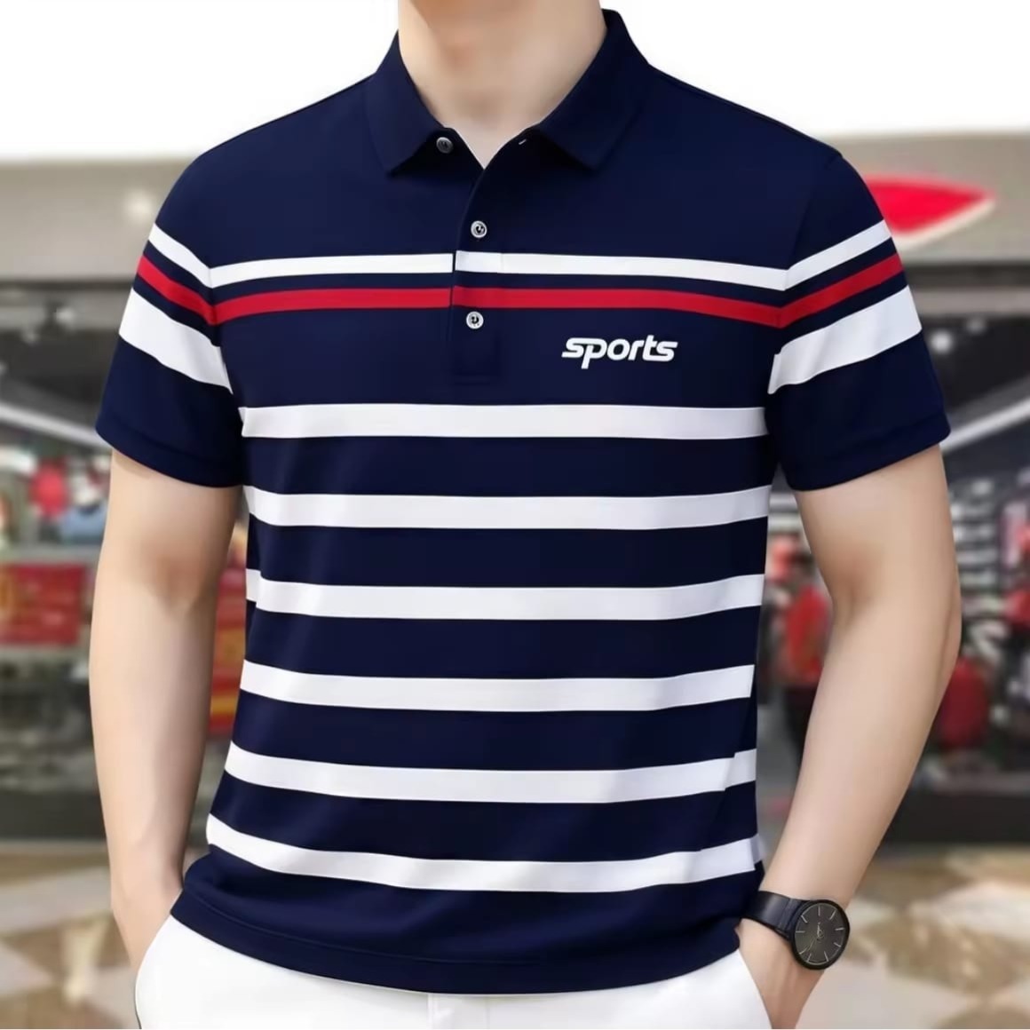 Striped Premium Polo Shirt(31981)