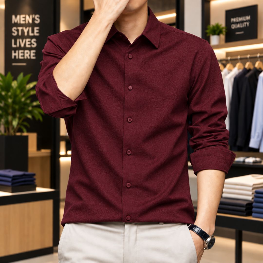 Premium Solid Stitch Full Sleeve Shirt (33060)